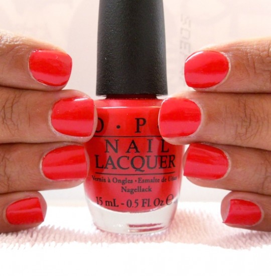 nail manicure bright red